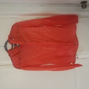 Nike polka dot neon orange zip up jacket